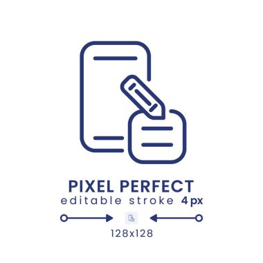 Note taking apps linear desktop icon. Digital tool. Business productivity. Pixel perfect 128x128, outline 4px. GUI, UX design. Isolated user interface element for website. Editable stroke clipart