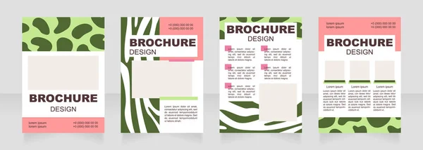 Zoo Wildlife Blank Brochure Layout Design Elegant Print Vertical Poster — Stock Vector
