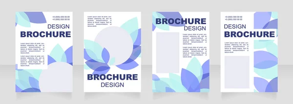 Natuur Blauw Blanco Brochure Lay Out Ontwerp Bladeren Decor Verticale — Stockvector