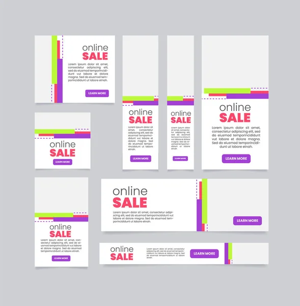 Online Verkauf Kreative Web Banner Design Vorlage Vektor Flyer Mit — Stockvektor