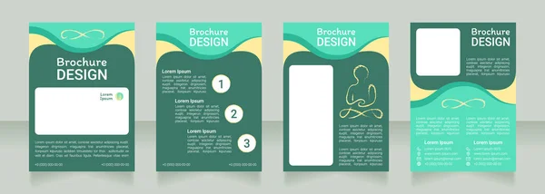 Harmony Meditation Blank Brochure Design Template Set Copy Space Text — Stock Vector