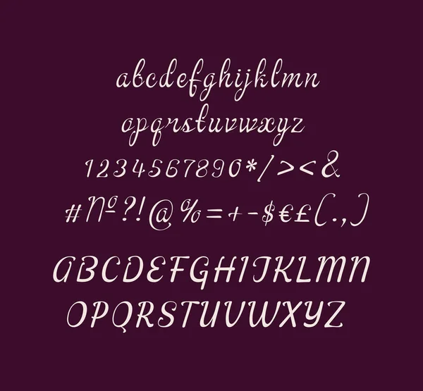 Набор Рукописного Алфавита Темной Темы Векторная Декоративная Типография Стиль Декоративного — стоковый вектор