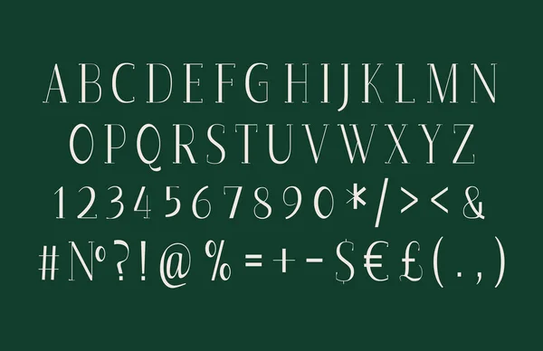 Formalny Klasyczny Zestaw Alfabetu Dla Ciemnego Tematu Wektorowa Typografia Dekoracyjna — Wektor stockowy