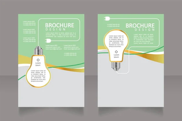 Electric Power Environment Blank Brochure Design Template Set Copy Space — Stock Vector