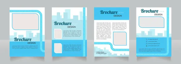 Sustainable Biofuel Blue Blank Brochure Design Template Set Copy Space — Stok Vektör