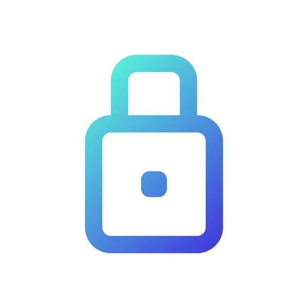 Candado Pixel Perfecto Gradiente Lineal Icono Seguridad Cuenta Cifrado Datos — Vector de stock