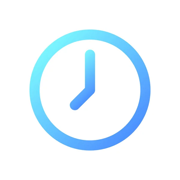 Clock Pixel Perfect Gradient Linear Icon Time Measure App Digital — Stock Vector