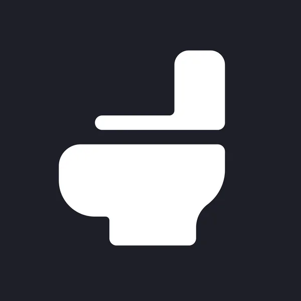 Toaleta Oală Întuneric Modul Glif Icon Dulap Apă Spălătorie Hotel — Vector de stoc