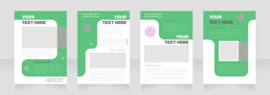 Tıbbi ürün yeşil ve beyaz broşür tasarımı. Metin için boş kopya alanı olan dikey poster şablonu. Önceden hazırlanmış şirket raporları koleksiyonu. Düzenlenebilir el ilanı sayfaları
