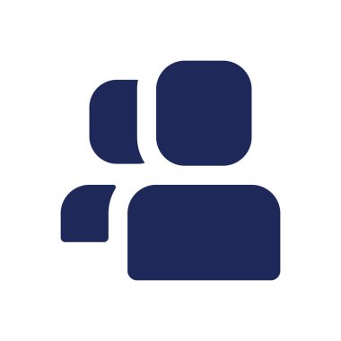 Sosyal ağ grubu siyah glyph ui simgesi. Çevrimiçi topluluk. Üyeler. Kullanıcı arayüzü tasarımı. Beyaz uzayda siluet sembolü. Ağ ve cep telefonu için sağlam bir resim. İzole vektör illüstrasyonu