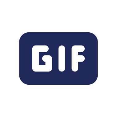 GIF siyah glyph ui simgesi. Grafik değiştirme biçimi. Canlandırılmış görüntü. Kullanıcı arayüzü tasarımı. Beyaz uzayda siluet sembolü. Ağ ve cep telefonu için sağlam bir resim. İzole vektör illüstrasyonu