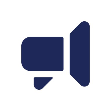 Bullhorn siyah glyph ui ikonu. Sosyal medya kanalları. Pazarlama. Kullanıcı arayüzü tasarımı. Beyaz uzayda siluet sembolü. Ağ ve cep telefonu için sağlam bir resim. İzole vektör illüstrasyonu