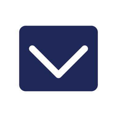 Siyah glyph ui simgesini aşağı kaydır. Sohbet geçmişine bak. Yeni mesajları oku. Kullanıcı arayüzü tasarımı. Beyaz uzayda siluet sembolü. Ağ ve cep telefonu için sağlam bir resim. İzole vektör illüstrasyonu