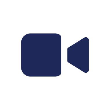 Siyah glyph ui simgesini ara. Videotelfoni. Kamerayla uzaktan konuşma. Kullanıcı arayüzü tasarımı. Beyaz uzayda siluet sembolü. Ağ ve cep telefonu için sağlam bir resim. İzole vektör illüstrasyonu