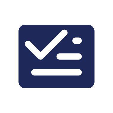 Siyah glyph ui simgesini listele ve işaretle. Bir grup mesaj. Operasyon tamamlandı. Kullanıcı arayüzü tasarımı. Beyaz uzayda siluet sembolü. Ağ ve cep telefonu için sağlam bir resim. İzole vektör illüstrasyonu