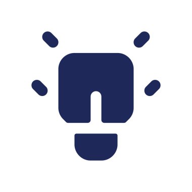 Elçi siyah glyph ui simgesine sahiptir. Ampul. Fikir ve çözüm. Kullanıcı arayüzü tasarımı. Beyaz uzayda siluet sembolü. Ağ ve cep telefonu için sağlam bir resim. İzole vektör illüstrasyonu