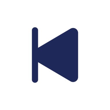 Siyah glyph ui simgesine geç. Multimedya oyuncu kontrolü. Geri çekilin. Kullanıcı arayüzü tasarımı. Beyaz uzayda siluet sembolü. Ağ ve cep telefonu için sağlam bir resim. İzole vektör illüstrasyonu