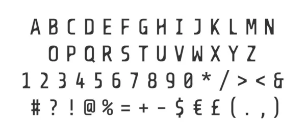 黒の丸みを帯びたアルファベットセット ベクター装飾タイポグラフィ 装飾的なタイプセットスタイル ヘッダーのラテン文字 グラフィックポスター バナー 招待状テキストの流行の手紙と番号 — ストックベクタ