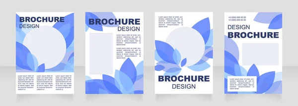 Winter Blue Blank Brochure Layout Design Leaves Decor Vertical Poster — Stock Vector