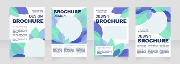 Folhas Azuis Design Layout Brochura Branco Decoração Natureza Modelo Cartaz — Vetor de Stock
