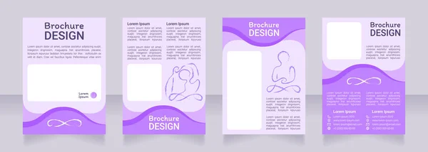 Meditationsklasse Lila Leere Broschüre Design Vorlagenset Mit Kopierraum Für Text — Stockvektor