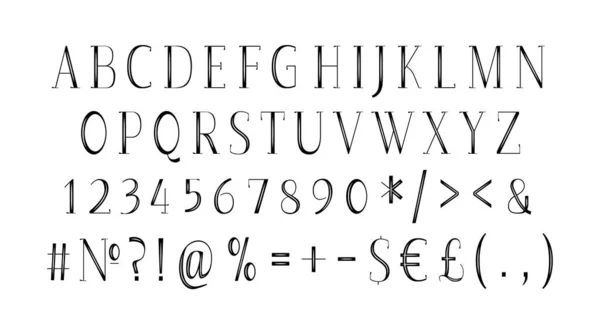 Set Alfabeto Classico Stile Arredamento Formale Tipografia Decorativa Vettoriale Stile — Vettoriale Stock