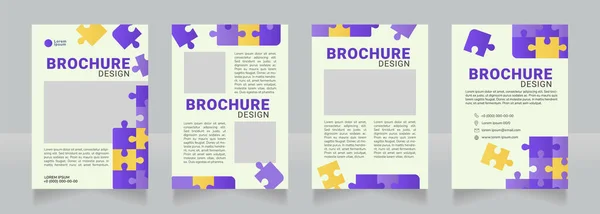 Crescita Intellettuale Puzzle Bianco Brochure Design Set Modelli Con Spazio — Vettoriale Stock