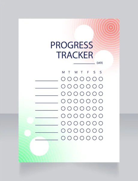Progress Tracker Worksheet Design Template Printable Goal Setting Sheet Editable — Vetor de Stock