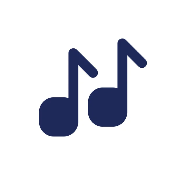 Muzikale Noten Zwart Glyph Icoon Ringtone Luister Naar Muziek Multimedia — Stockvector