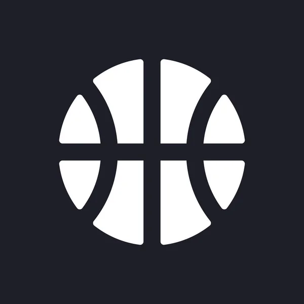 Баскетбольний Матч Темного Режиму Гліф Іконка Змагання Командної Гри Дизайн — стоковий вектор