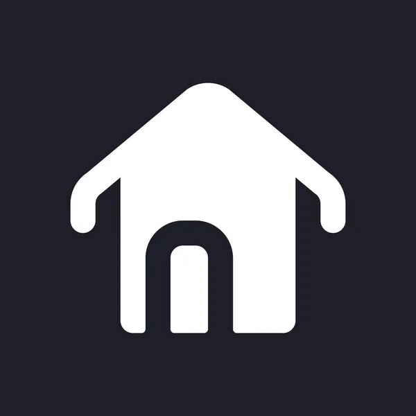 Haus Dunkel Modus Glyphen Symbol Startseite App Interaktives Element Design — Stockvektor