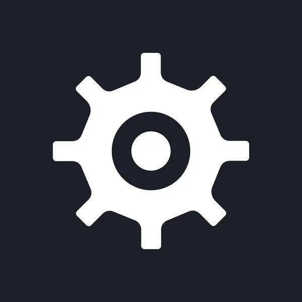 Cogwheel Dark Mode Glyph Icoon Toegang Tot Opstellingen Technische Instellingen — Stockvector