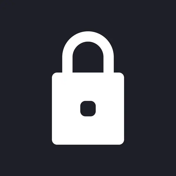 Ikon Glyph Modus Kunci Gelap Keamanan Cyber Akses Data Tertutup - Stok Vektor