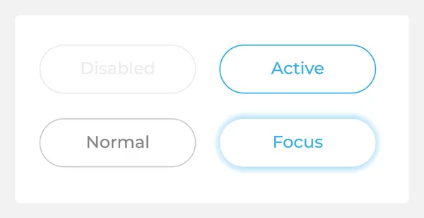 stock vector Button states UI elements kit. User action isolated vector components. Flat navigation menus and interface buttons template. Light theme web design widget collection for mobile application