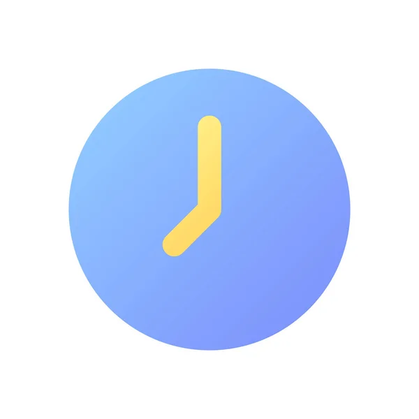 Clock Pixel Perfect Flat Gradient Color Icon Time Measure App — Stock Vector