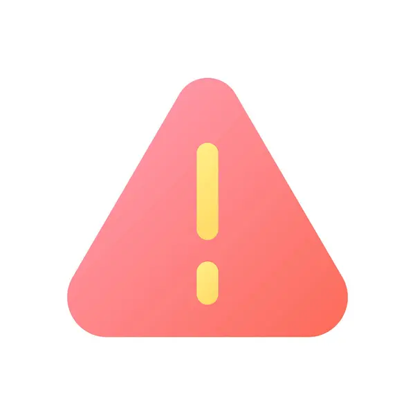 Caution Sign Pixel Perfect Flat Gradient Color Icon Warning Error — Stock Vector