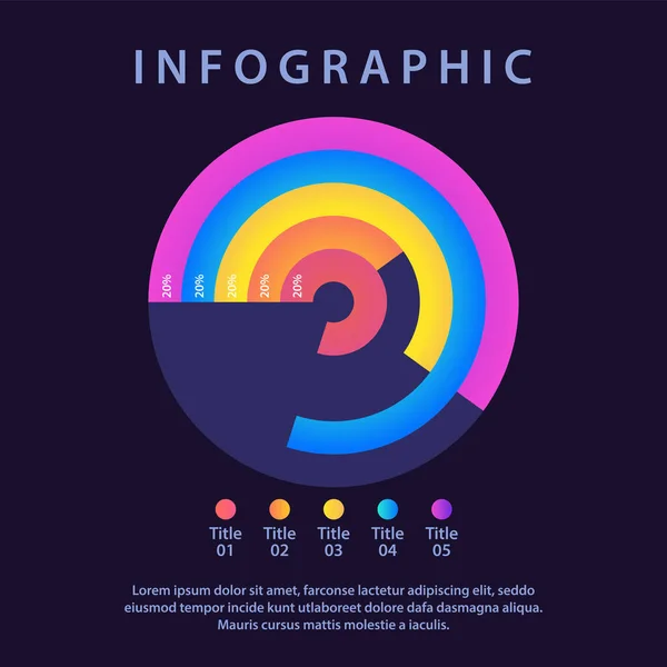 Evaluierung Von Bildungsprozessen Kreis Infografik Design Vorlage Für Dunkle Thema — Stockvektor