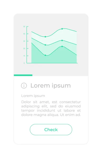 stock vector Areas chart UI element template. Editable isolated vector dashboard component. Flat user interface. Visual data presentation. Web design widget for mobile application with light theme