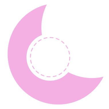 Çember vektör tasarım elementli pembe hilal şekli. Boş kopya alanı olan soyut özelleştirilebilir bilgi simgesi. Öğretici grafikler için düzenlenebilir şekil. Görsel veri sunum bileşeni