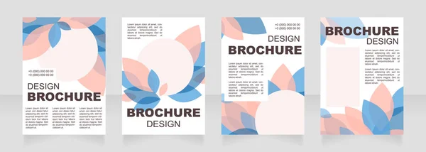 Design Layout Brochura Branco Natureza Sazonal Folhas Rosa Azul Modelo — Vetor de Stock