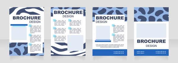 Zoo Leere Blau Weiße Broschüre Layout Design Kreativer Animal Print — Stockvektor