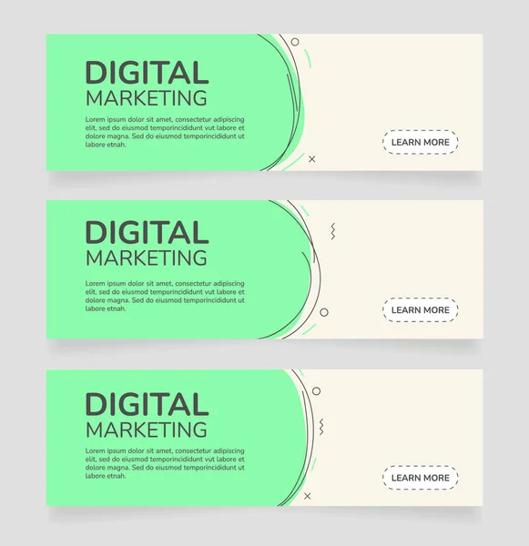 Modelo Design Banner Web Horizontal Marketing Digital Folheto Vetorial Com — Vetor de Stock