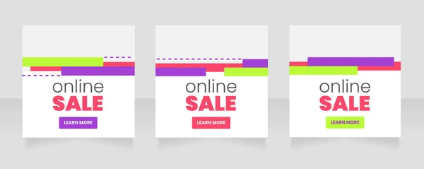 Online Sale Square Web Banner Design Template Vector Flyer Text — Stock Vector