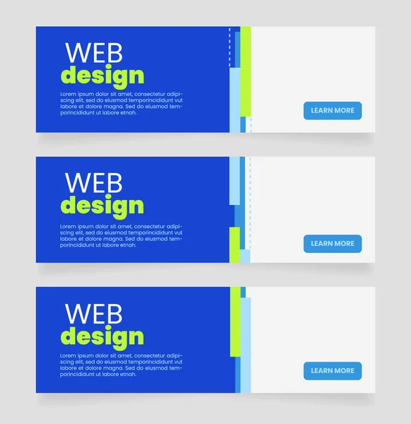 Commerce Blu Orizzontale Web Banner Design Template Volantino Vettoriale Con — Vettoriale Stock