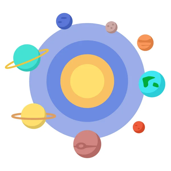 太阳系中的行星小册子元素设计 行星系统 矢量插图 带有文本的空复制空间 可编辑的海报装饰形状 创造性和可定制的框架 — 图库矢量图片