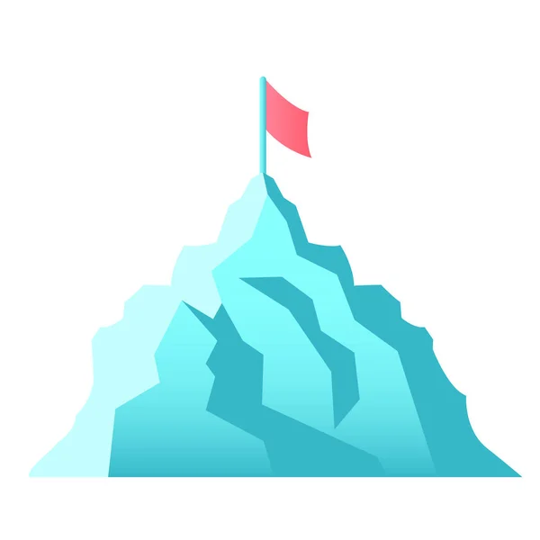 Mountain Top Flag Vector Design Element Abstract Customizable Symbol Infographic - Stok Vektor