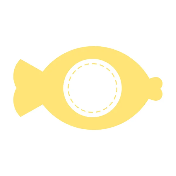 Çember Vektör Tasarım Elementi Olan Sarı Balık Şekli Boş Kopya — Stok Vektör