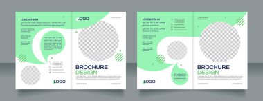 Sustainable technologies conference blank brochure design. Template set with copy space for text. Premade corporate reports collection. Editable 4 paper pages. Arial, Archivo-Regular fonts used