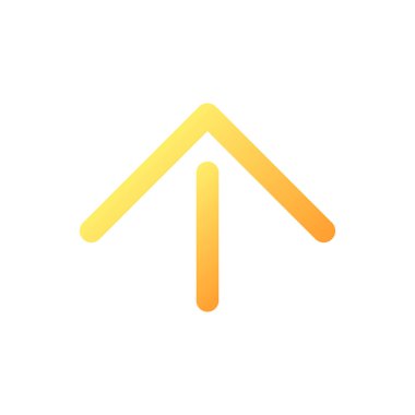 Yukarı doğru mükemmel düz gradyan renk ui simgesini taşı. Sosyal ağ navigasyonu. Sohbet geçmişini kaydır. Basit bir piktogram. Arayüz, mobil uygulama için UX tasarımı. Vektör izole edilmiş RGB illüstrasyonu