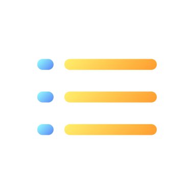 Kontrol listesi piksel mükemmel düz gradyan renk ui simgesi. Çoklu ortam çalma listesi. Web sitesi ve uygulama navigasyonu. Basit bir piktogram. Arayüz, mobil uygulama için UX tasarımı. Vektör izole edilmiş RGB illüstrasyonu